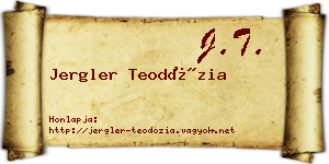 Jergler Teodózia névjegykártya